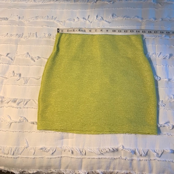 Neon Yellow Lime BCBGeneration Mini Skirt - Picture 5 of 8
